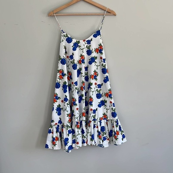 Caroline Constas Laurel Dress in White Blue Vacation Floral. Worn once. - Picture 7 of 8